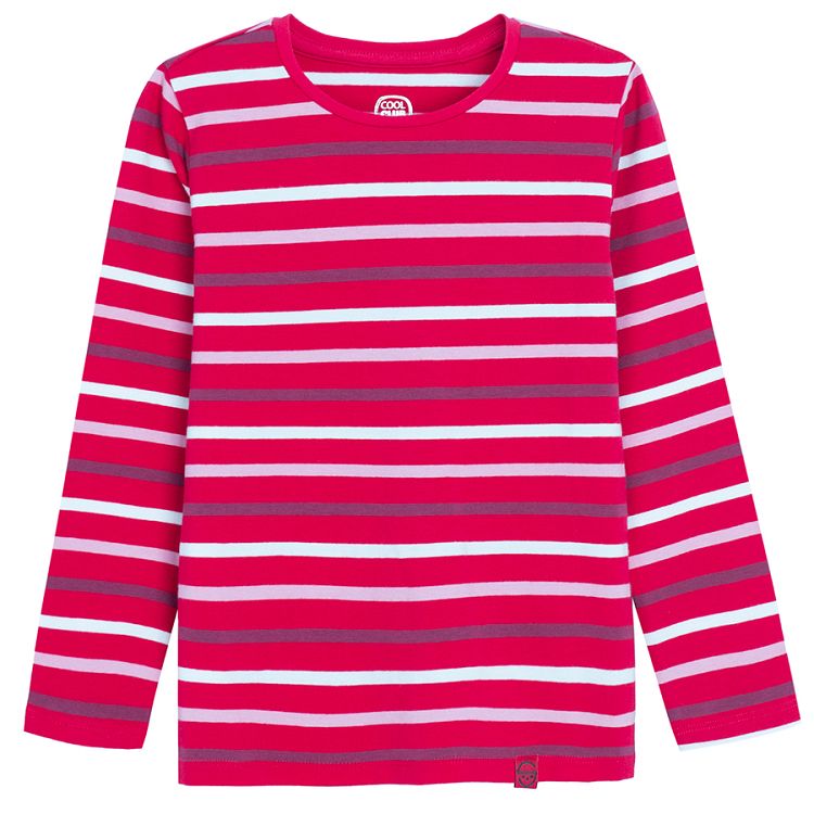 Red striped long sleeve blouse