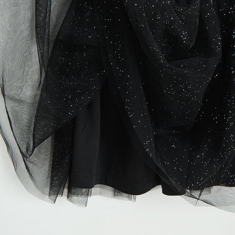 Black polka dot tulle skirt
