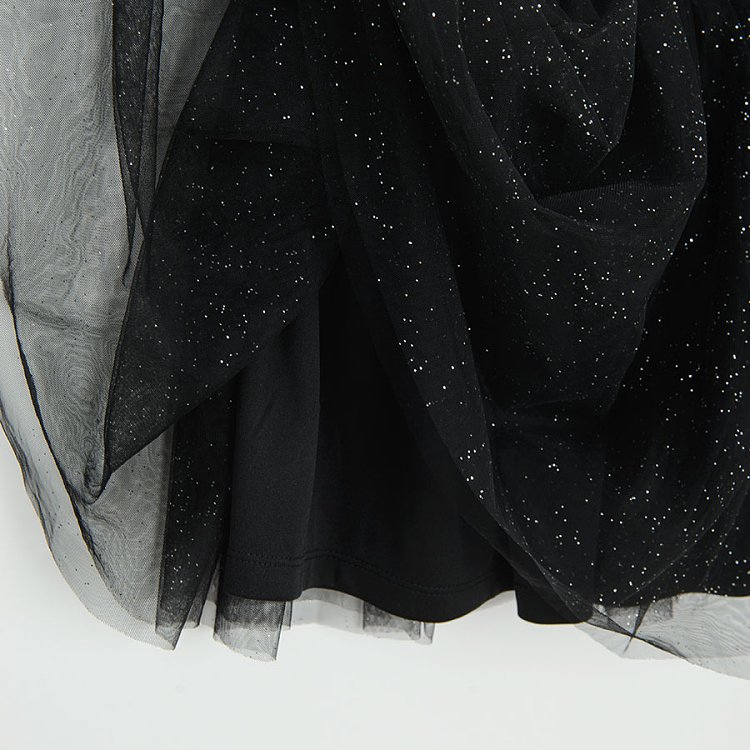 Black polka dot tulle skirt