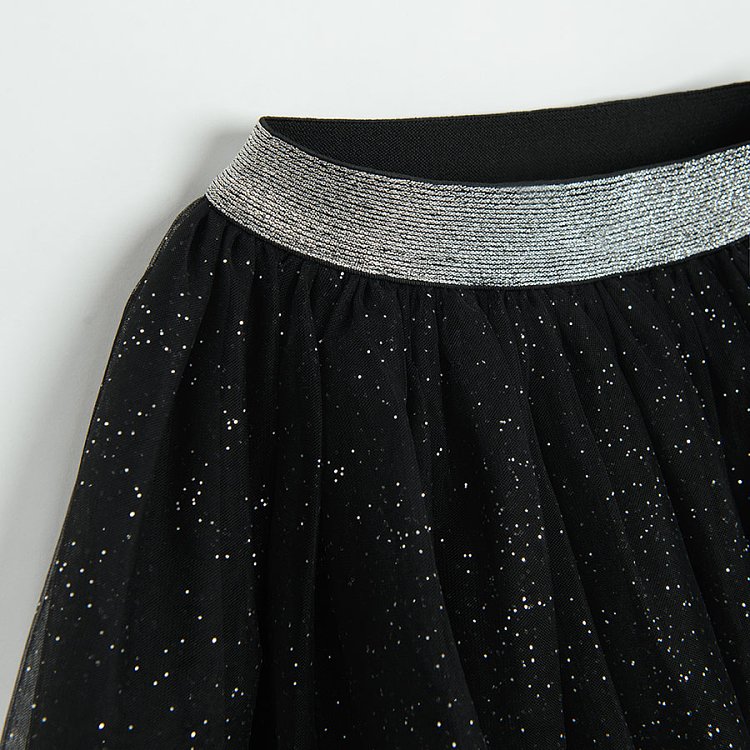 Black polka dot tulle skirt