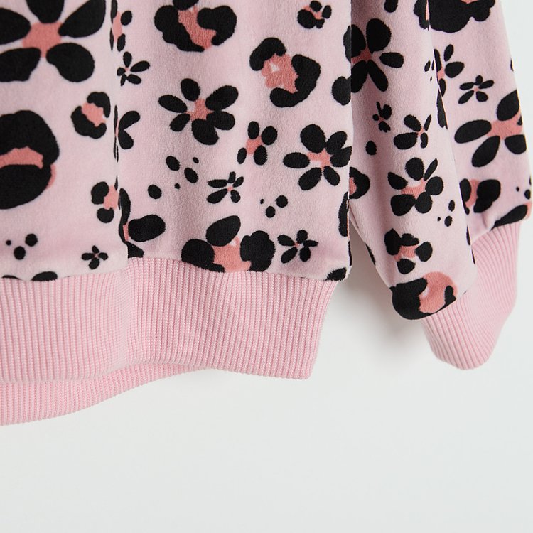 Pink  sweatshirt with flowers print