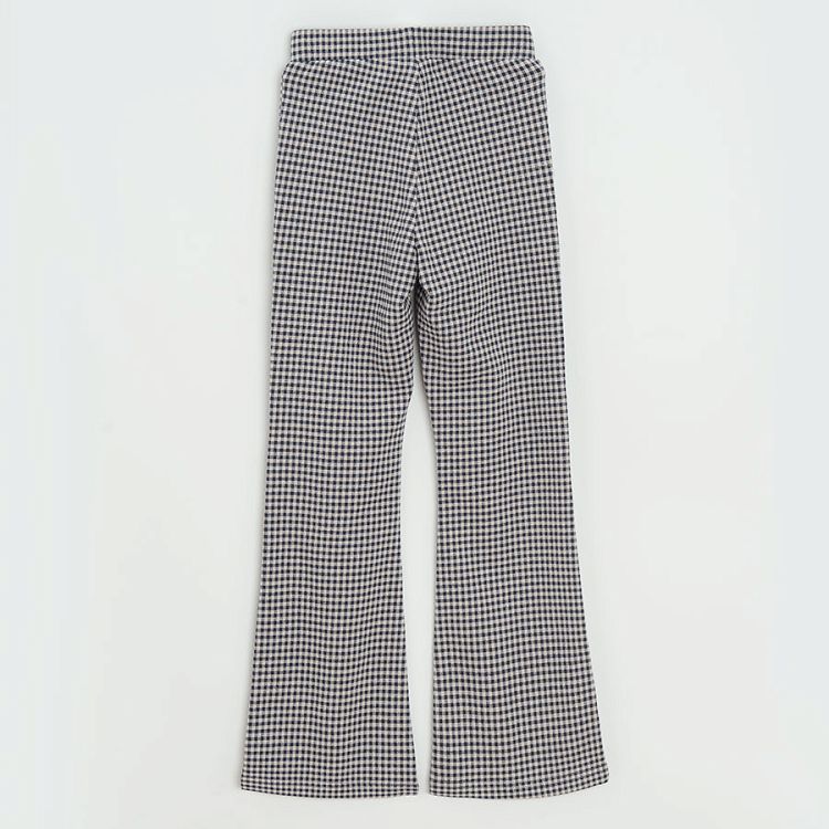 Black and white checked wide leg jeggings