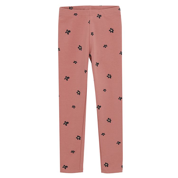 Pink and brown leggings with animal print- 2 pack