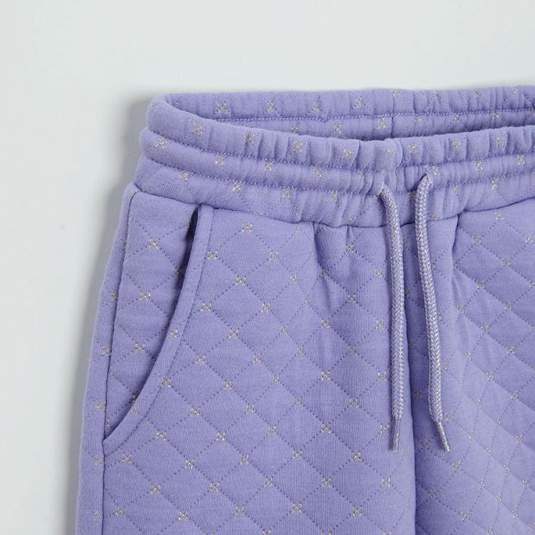 Purple quilted joggins pants