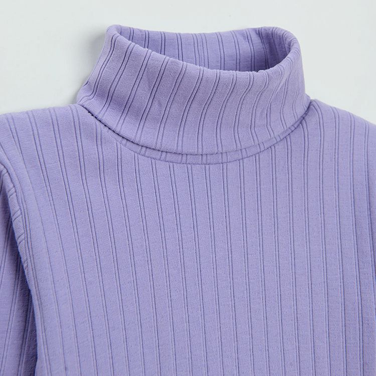 Purple turtleneck long sleeve blouse