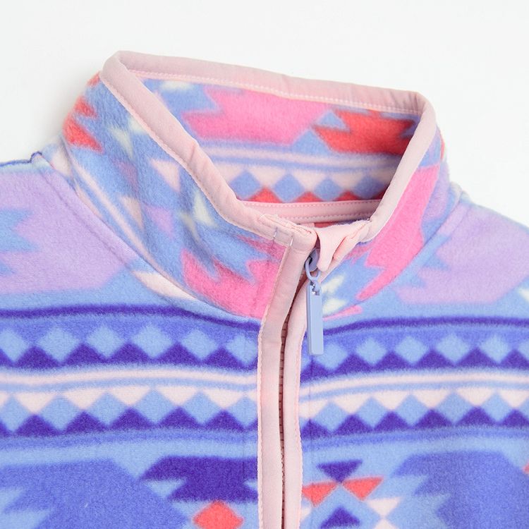 Blue with geometric patterns sweatshirt