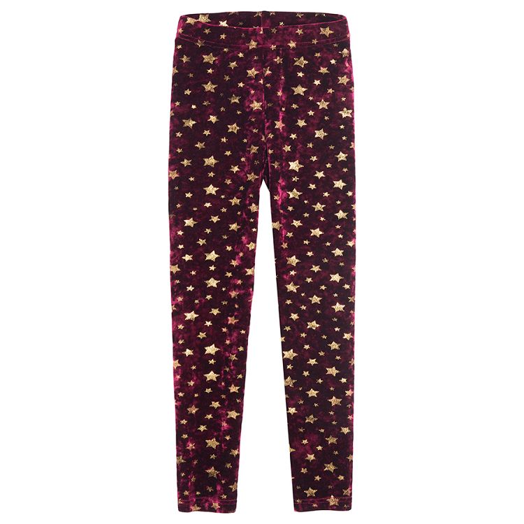 Purple with gold stars print jeggings