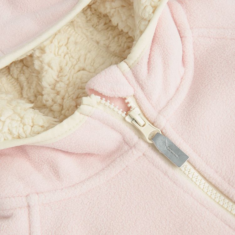 Pink hooded zip through sweatshirt