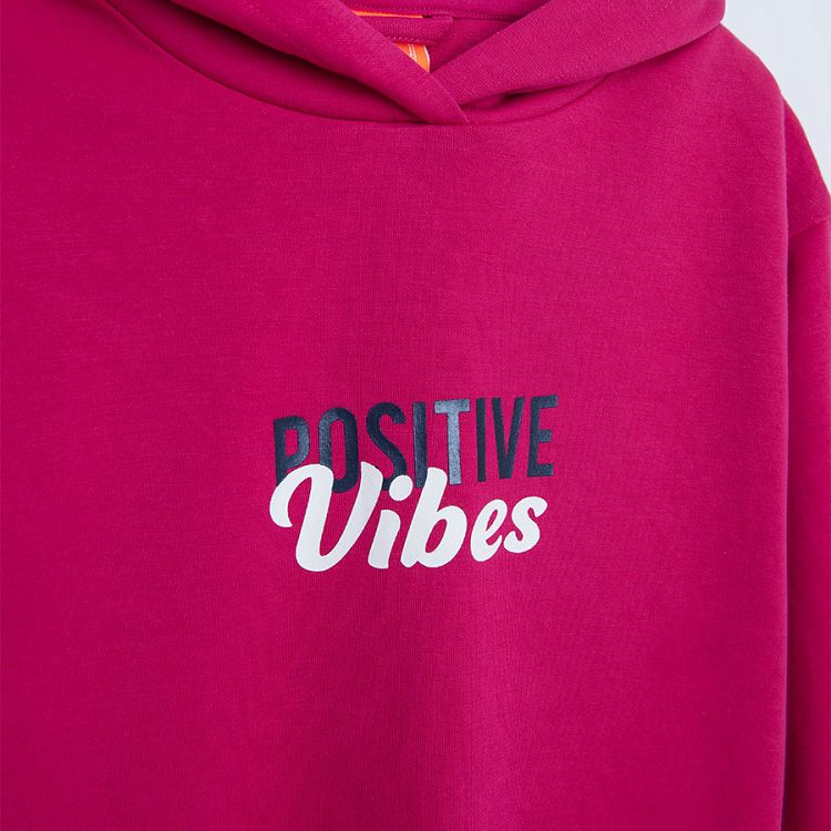 Pomegranade hooded sweatshirt 'POSITIVE Vibes'