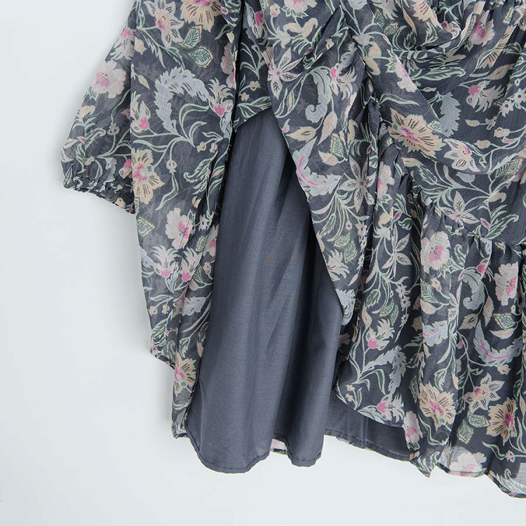 Blue floral long sleeve dress