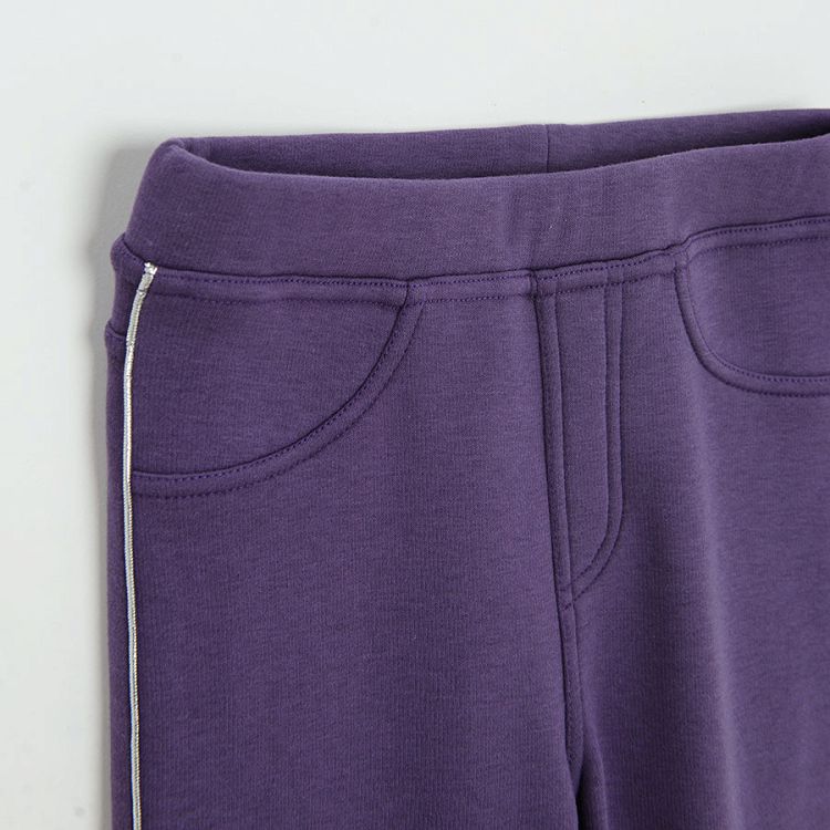 Κολάν μωβ με επένδυση fleece