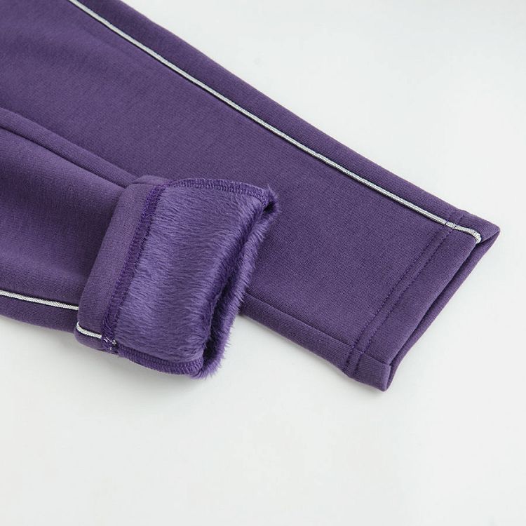 Κολάν μωβ με επένδυση fleece