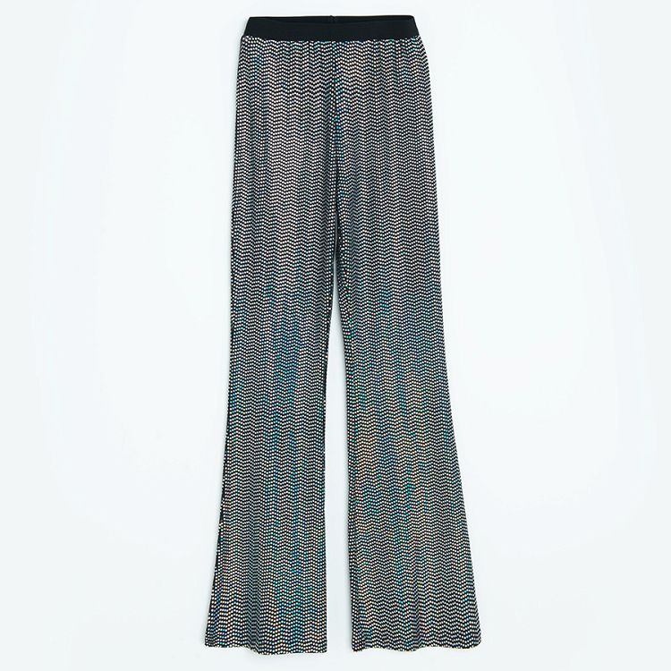 Black sparkle wide leg jeggings