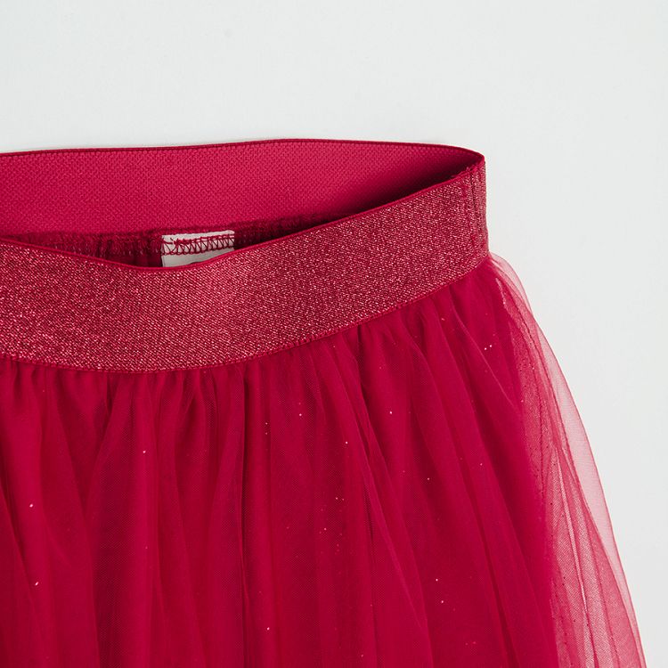 Red tulle skirt