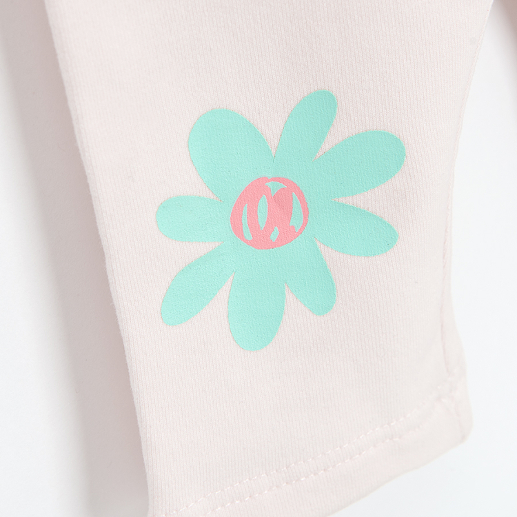 Pink leggings with flowers print