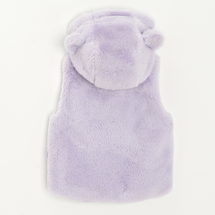 Purple zip through hooded vest with ears