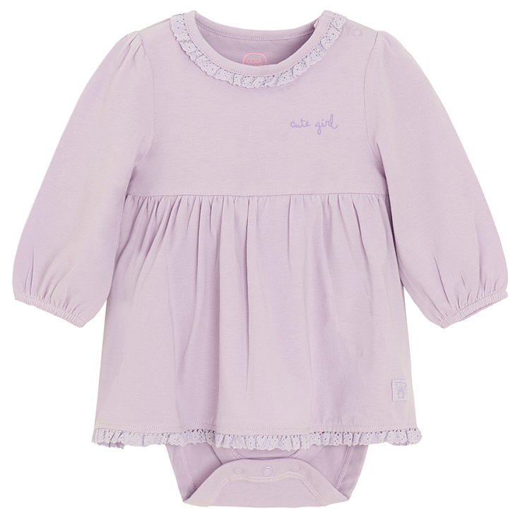 Purple dress bodysuit, mint floral leggings and matching headband- 3 pieces