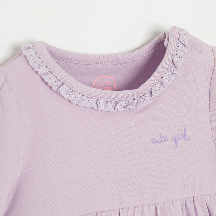 Purple dress bodysuit, mint floral leggings and matching headband- 3 pieces