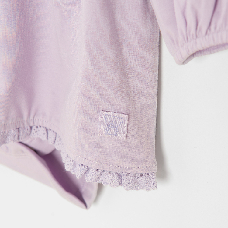 Purple dress bodysuit, mint floral leggings and matching headband- 3 pieces