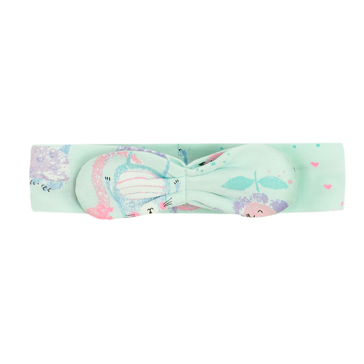 Purple dress bodysuit, mint floral leggings and matching headband- 3 pieces