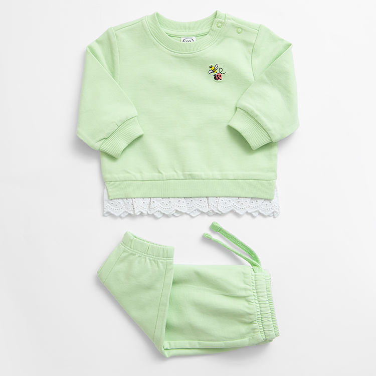 Mint jogging set, sweatshirt and pants