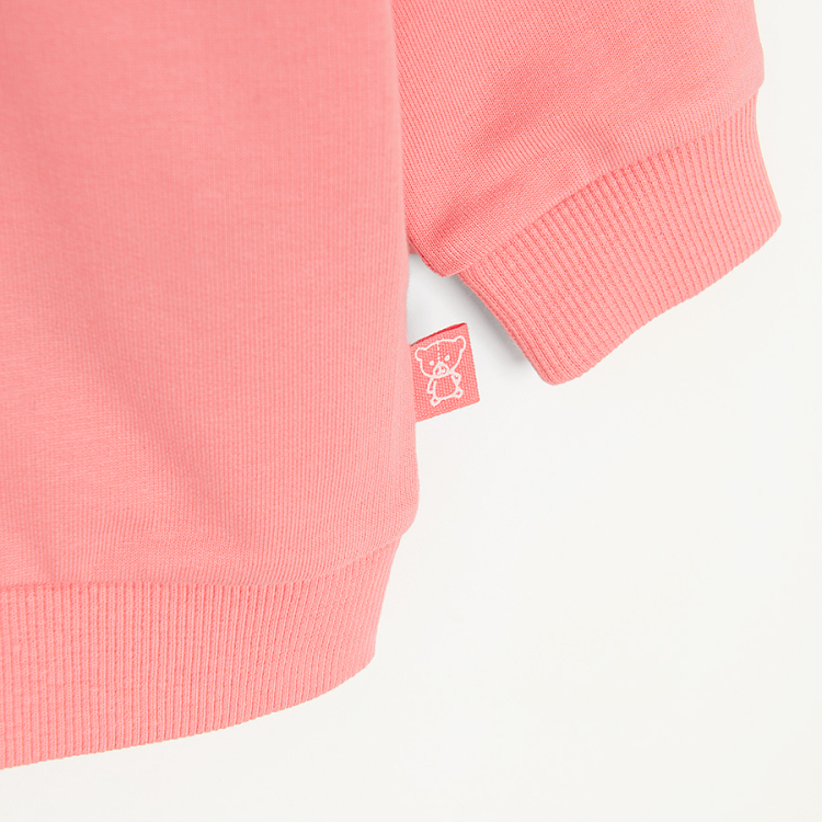 Light pink zip through hooded sweatshirt