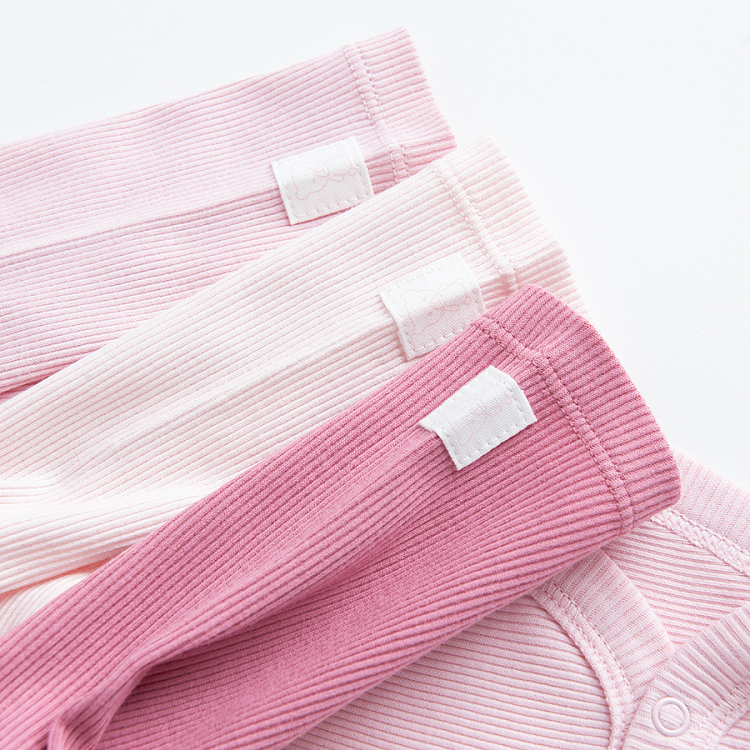 Long sleeved bodysuits in 3 shades of pink- 3 pack