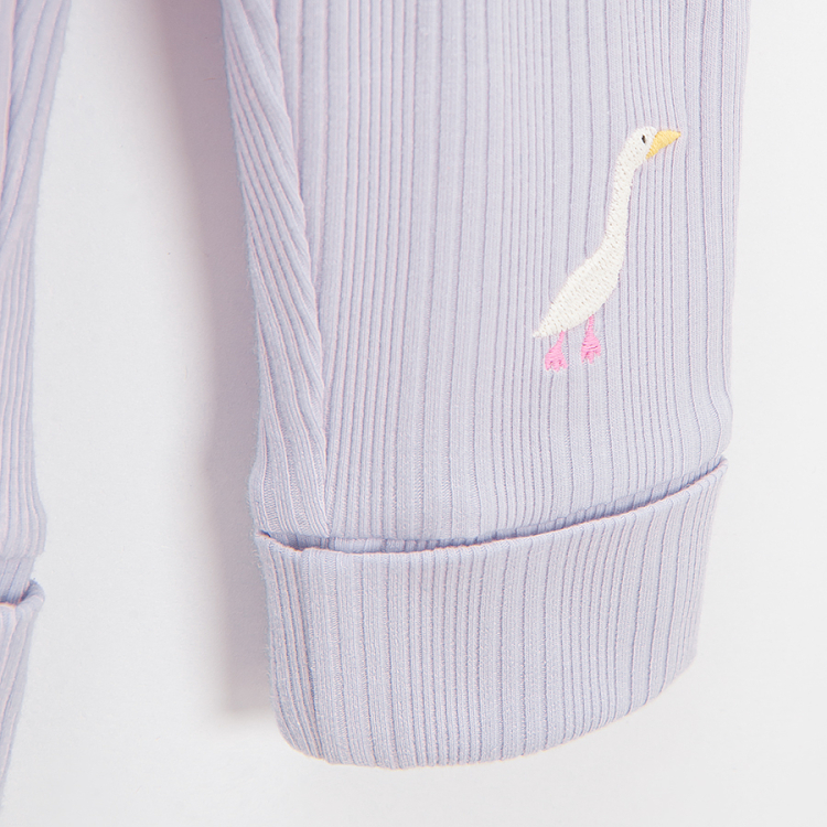 Purple leggings and white leggings with animals print- 2 pack