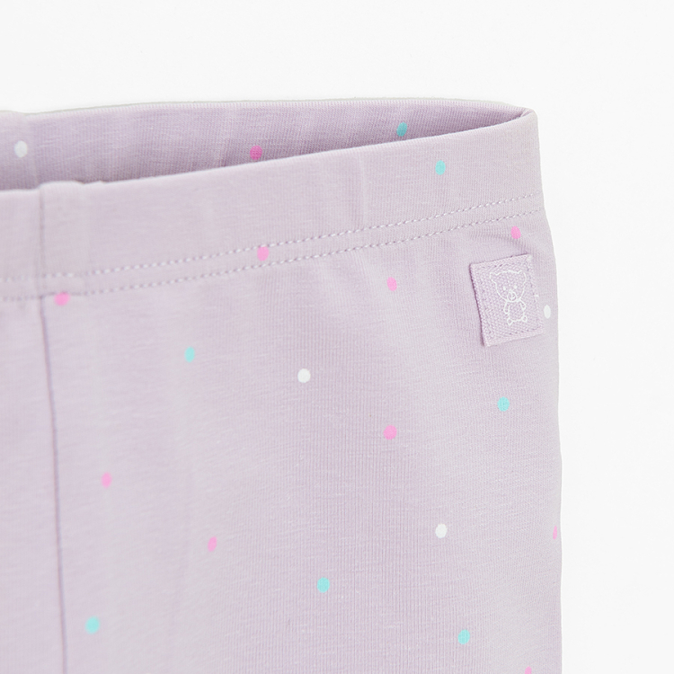 Light purple polka dot leggings