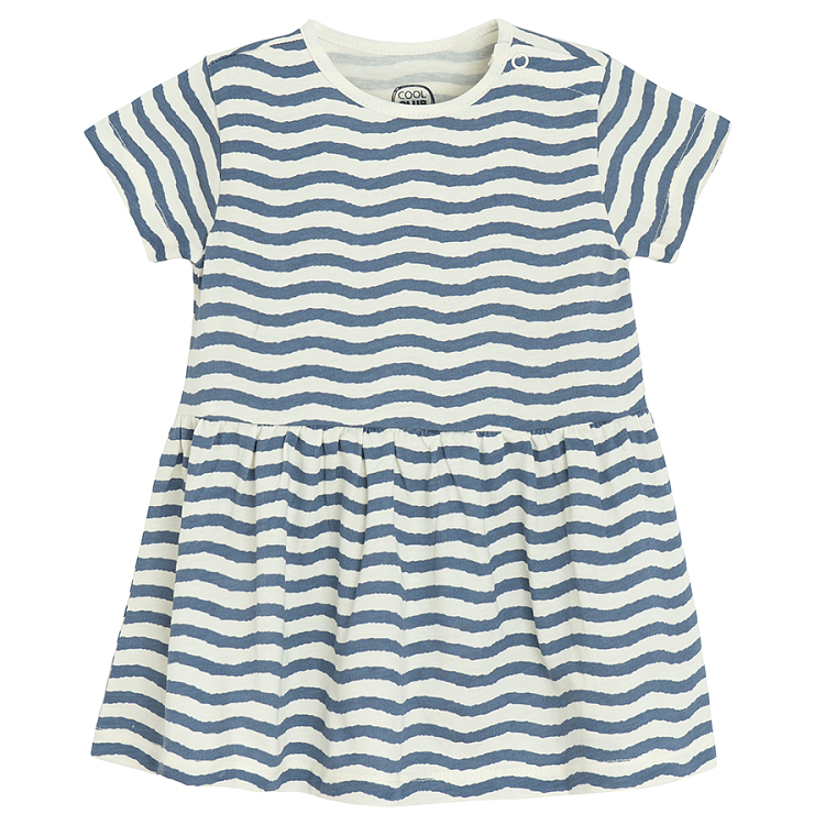 Coral and striped long sleeve dresses- 2 pack