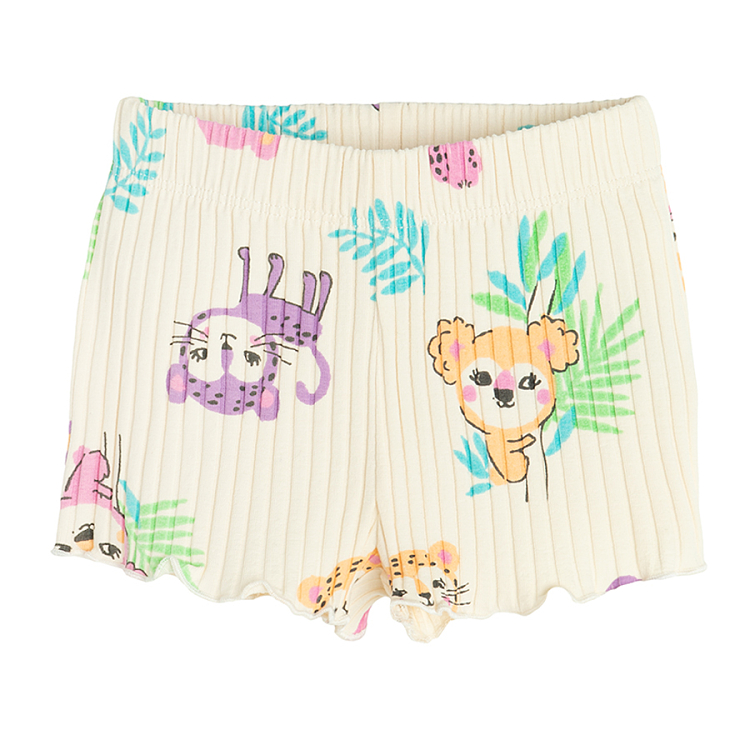 Purple and cream with baby monkeys and cheetas print- 2 pack