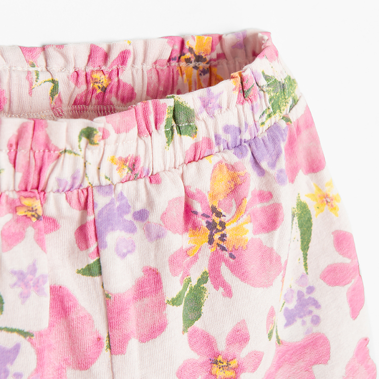 Red flowers print shorts