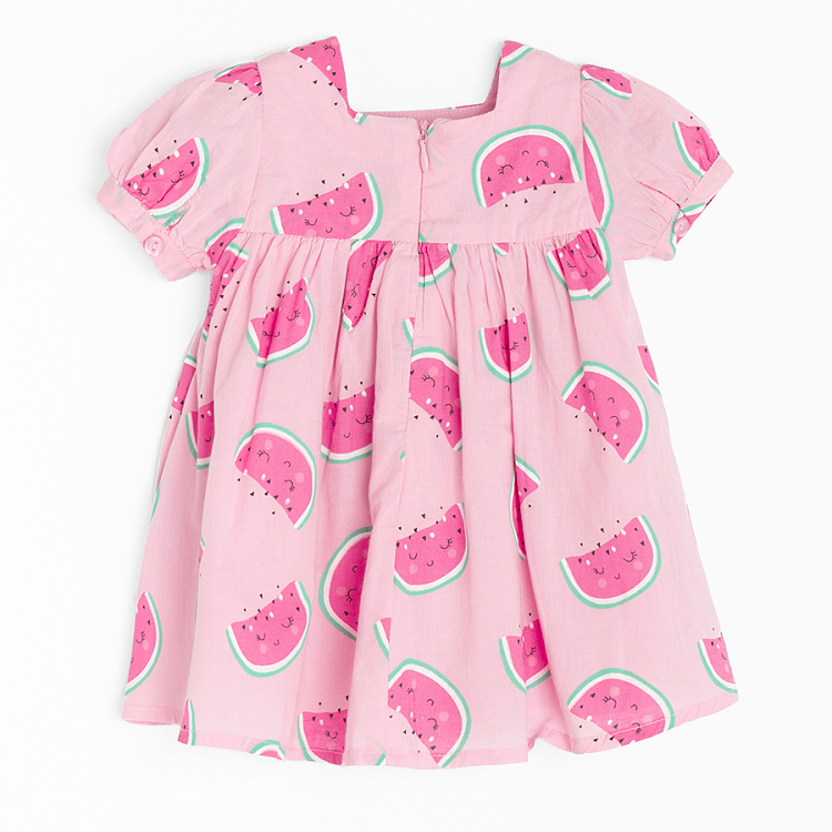 Light pink with watermelons print and sun hat set- 2 pieces
