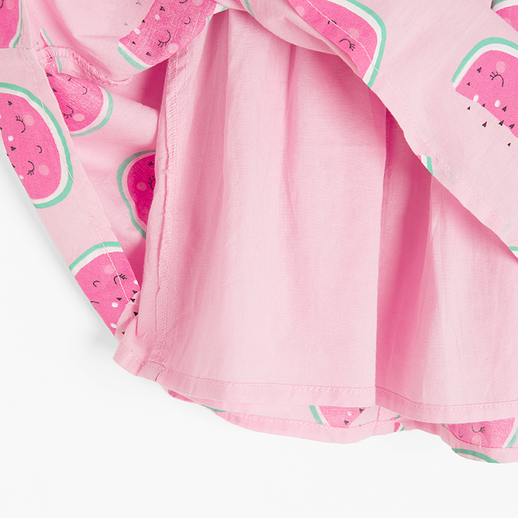 Light pink with watermelons print and sun hat set- 2 pieces