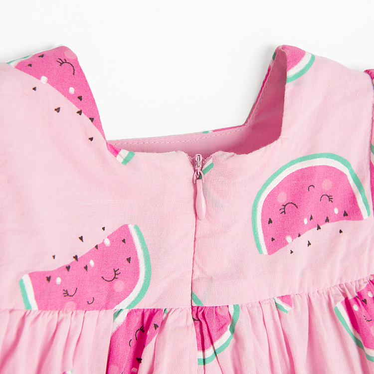Light pink with watermelons print and sun hat set- 2 pieces
