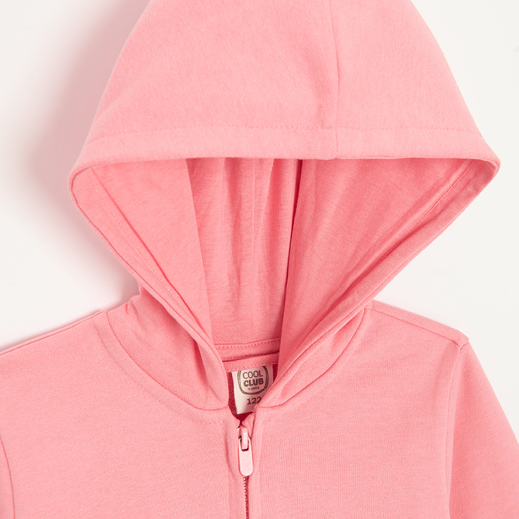 Light pink zip through hooded sweatshirt