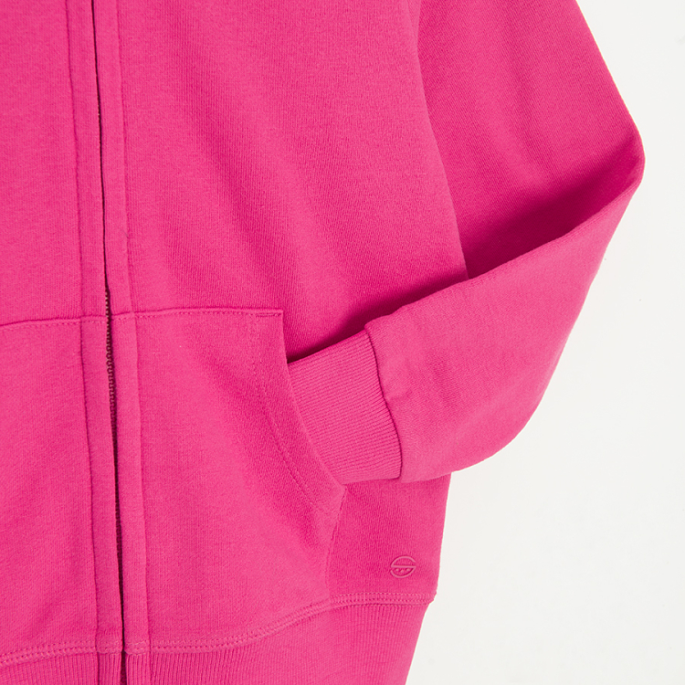 Fuchsia zip through hooded sweatshirt