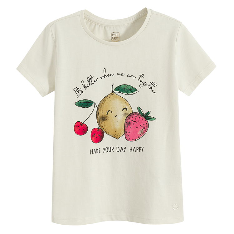 Light yellow T-shirt with fruits print