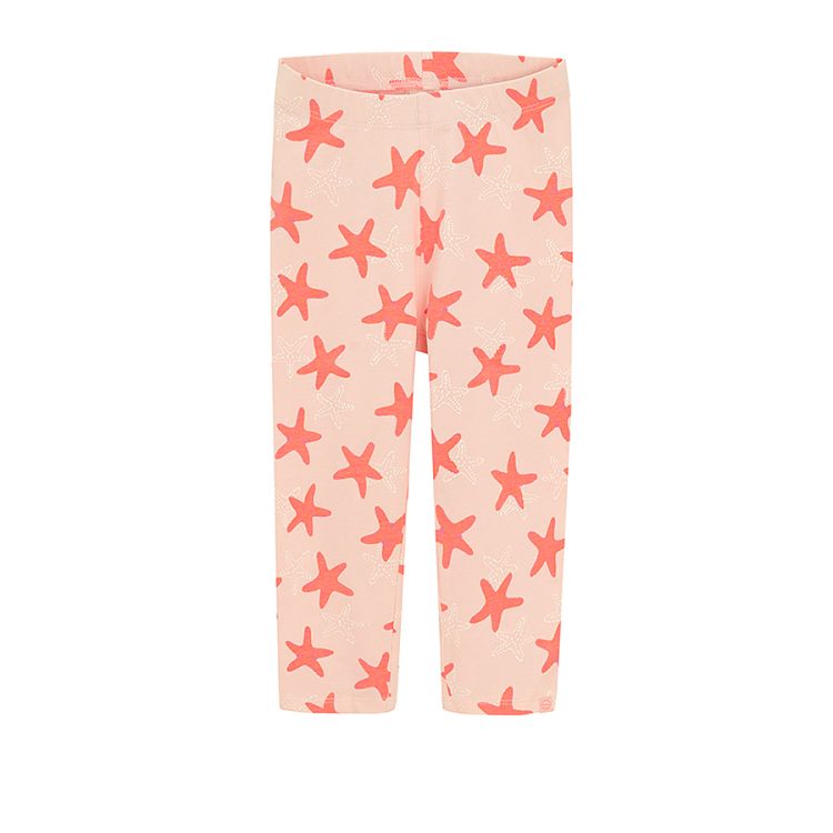 Light pink leggings with starfish print