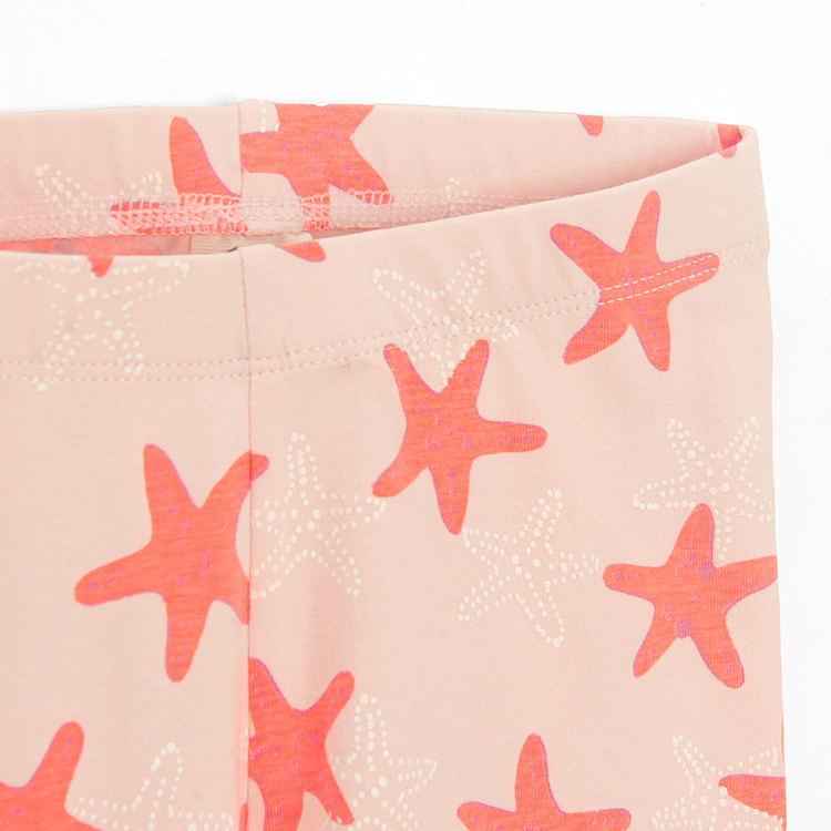Light pink leggings with starfish print