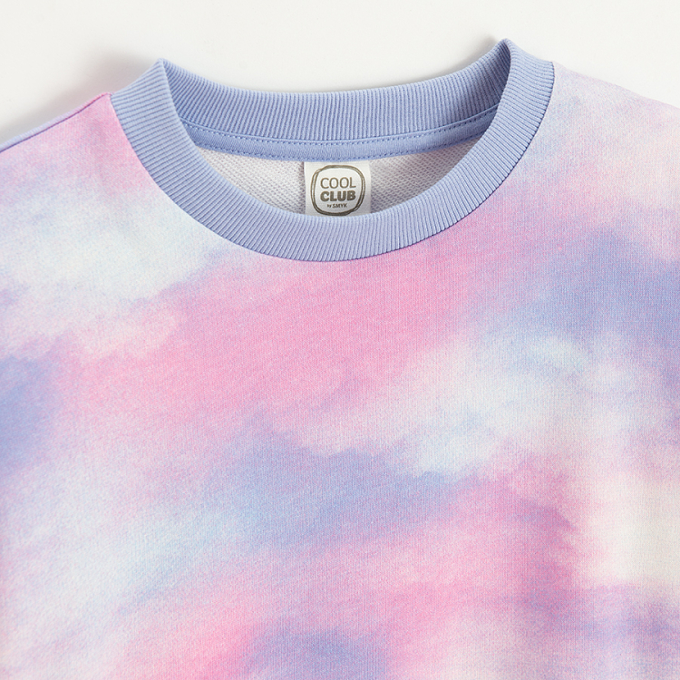 Φούτερ μωβ με εφέ tie dye
