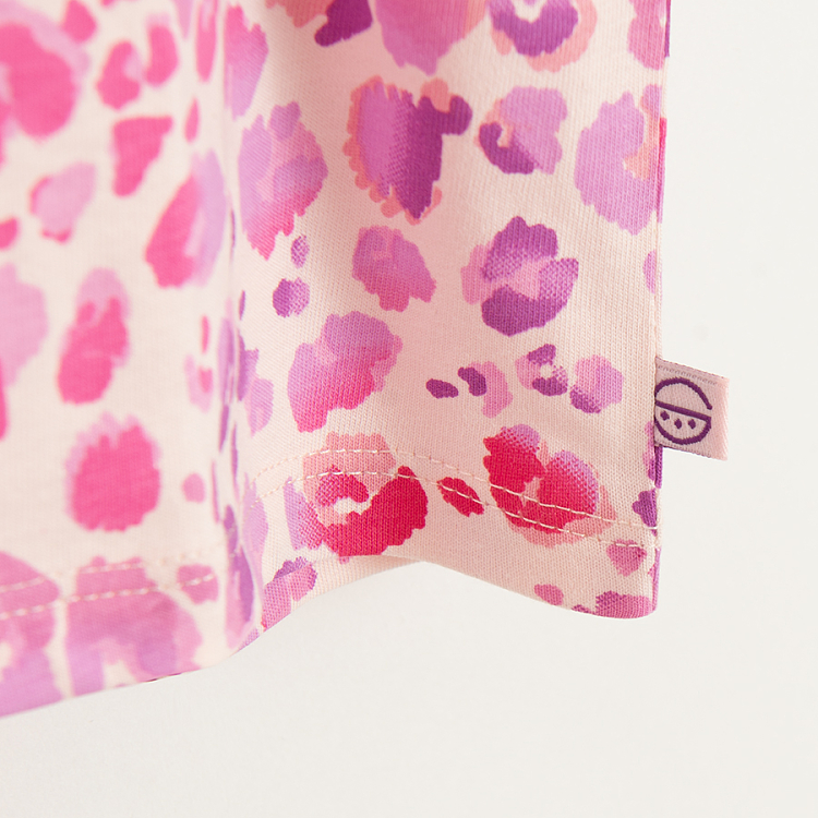 Μπλούζα κοντομάνικη ροζ με animal print WILD