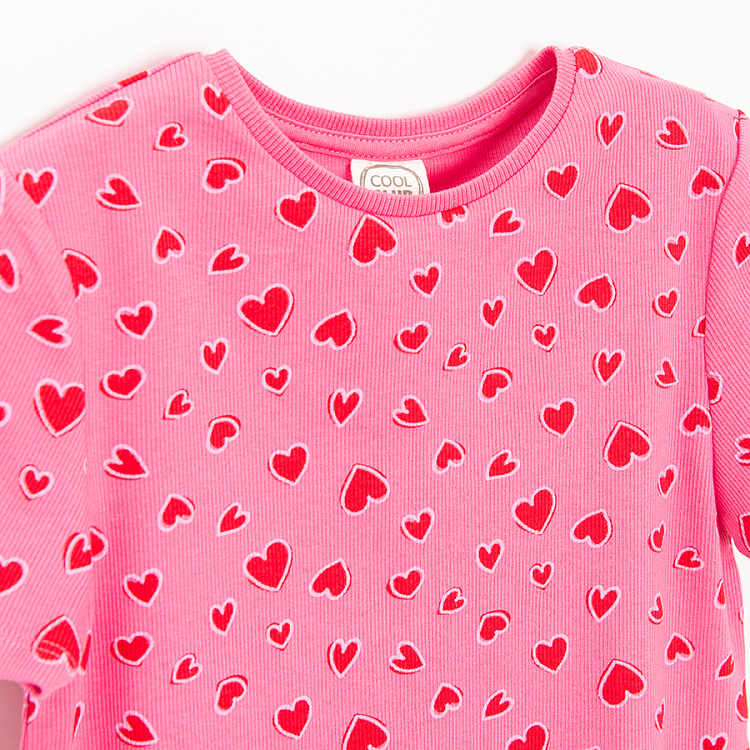 Pink T-shirt with hearts print
