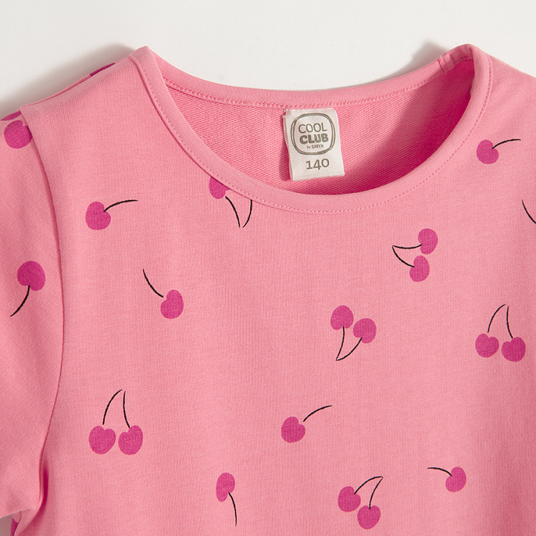 Pink T-shirt with cherries print