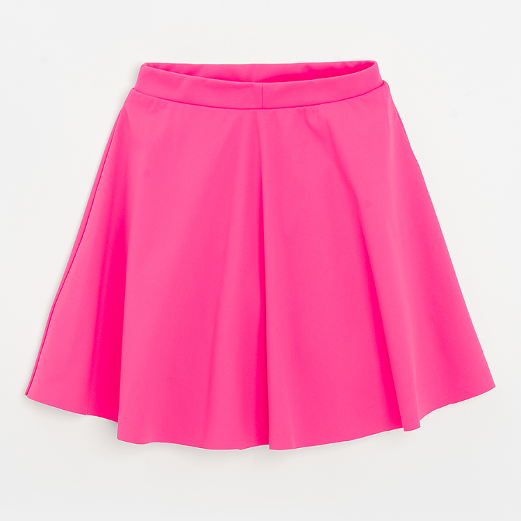 Pink leggings and fucshia wrap skirt
