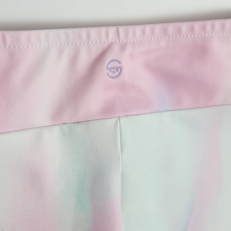 Κολάν 2 τμχ γυμναστικής φούξια και μωβ με εφέ tie dye