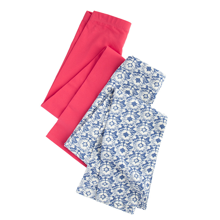 Blue and pink leggings- 2 pack