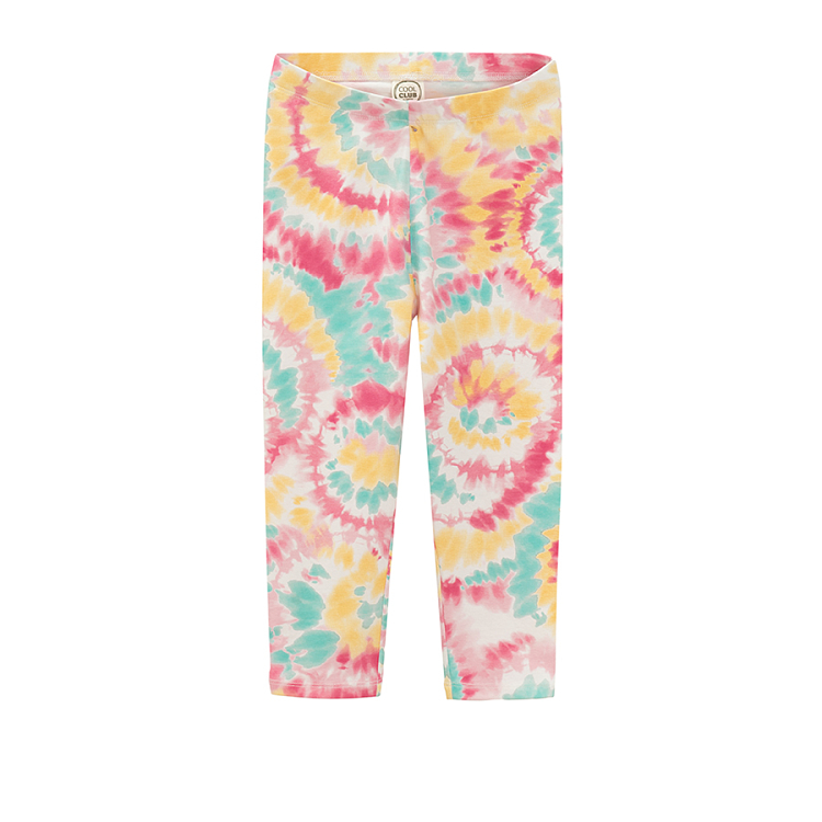 Κολάν 2 τμχ ροζ κίτρινο με εφέ tie dye