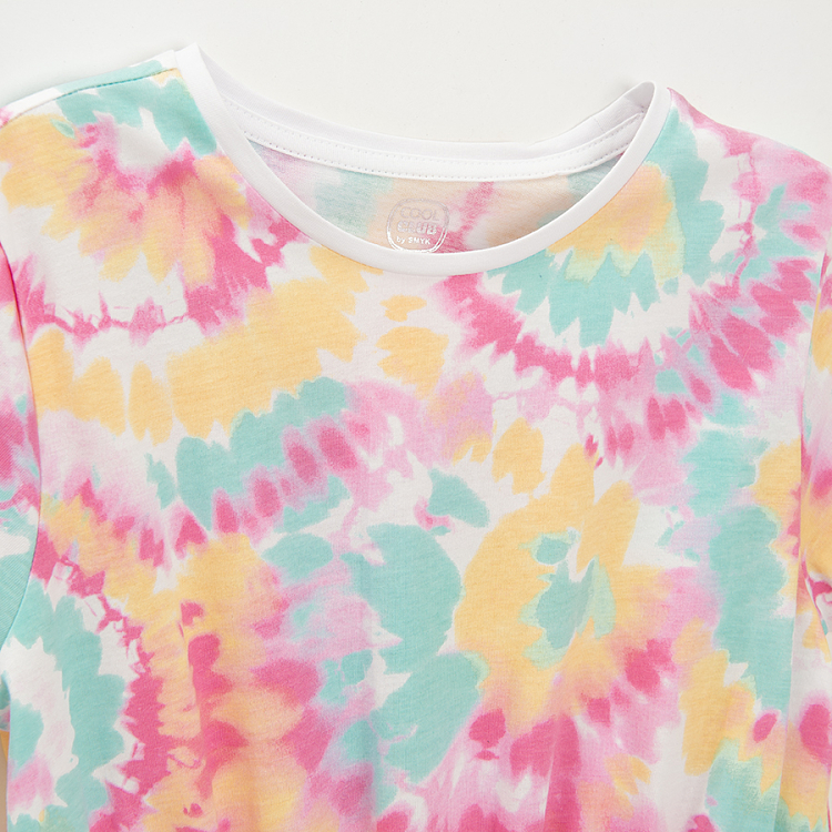 Tie dye short sleeve dress