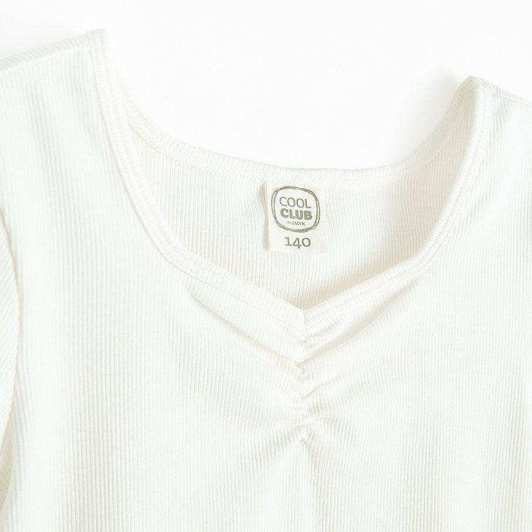 White T-shirt with V neck